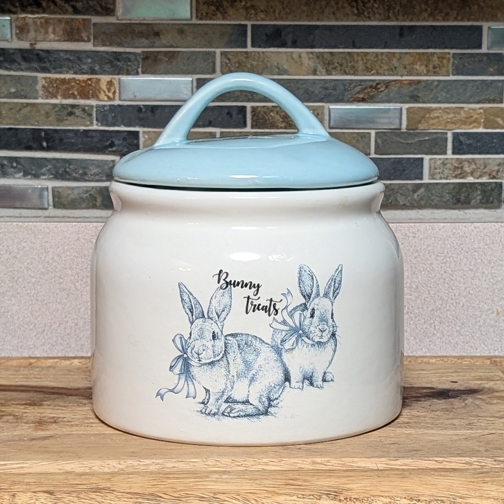 Arlington Designs Teal Bunny Treat Jar Canister